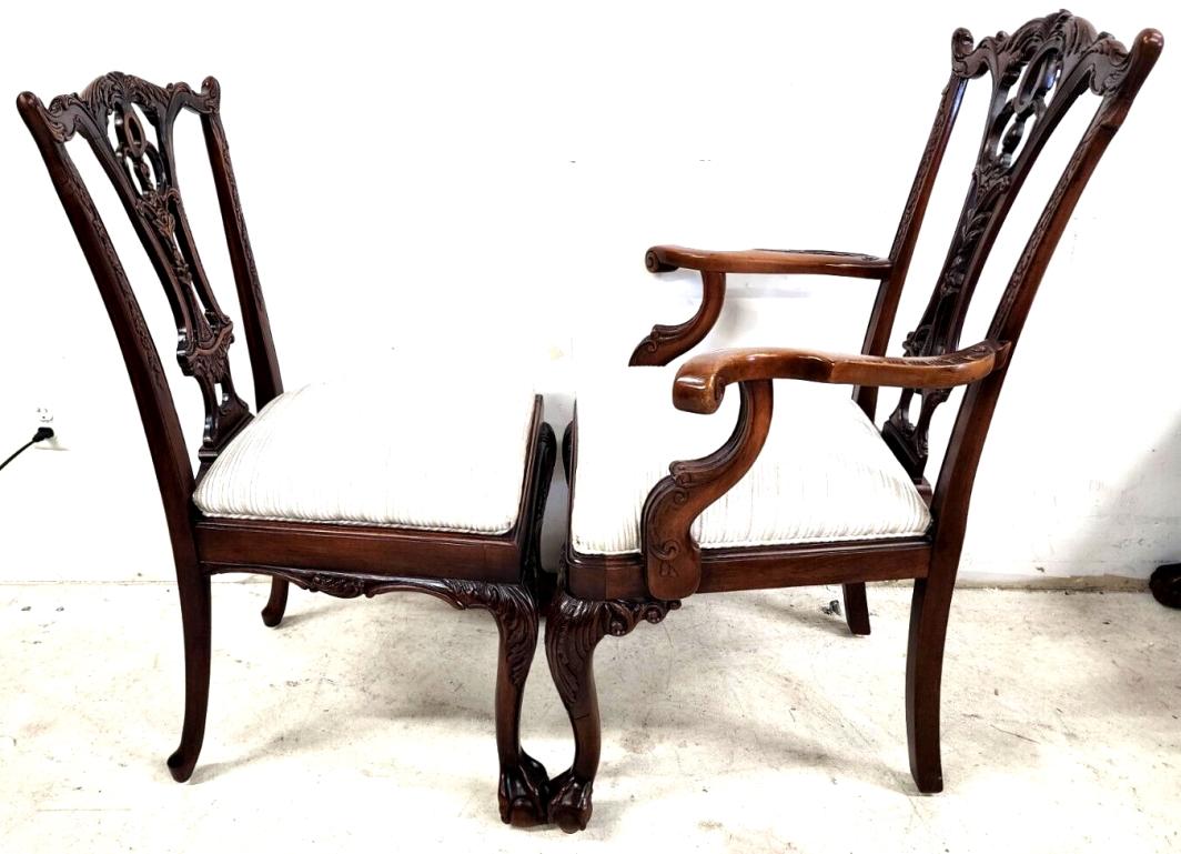 Antique Chippendale Dining Chairs Mahogany, Set of 8 2