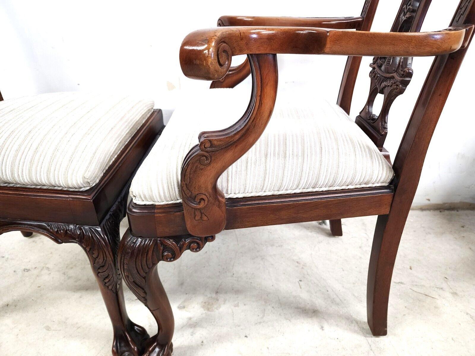 Antique Chippendale Dining Chairs Mahogany, Set of 8 3