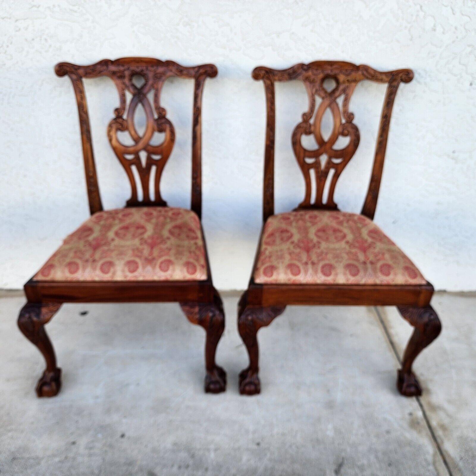 Antique Chippendale Dining Chairs Owl Mahogany - Set of 4 For Sale 6