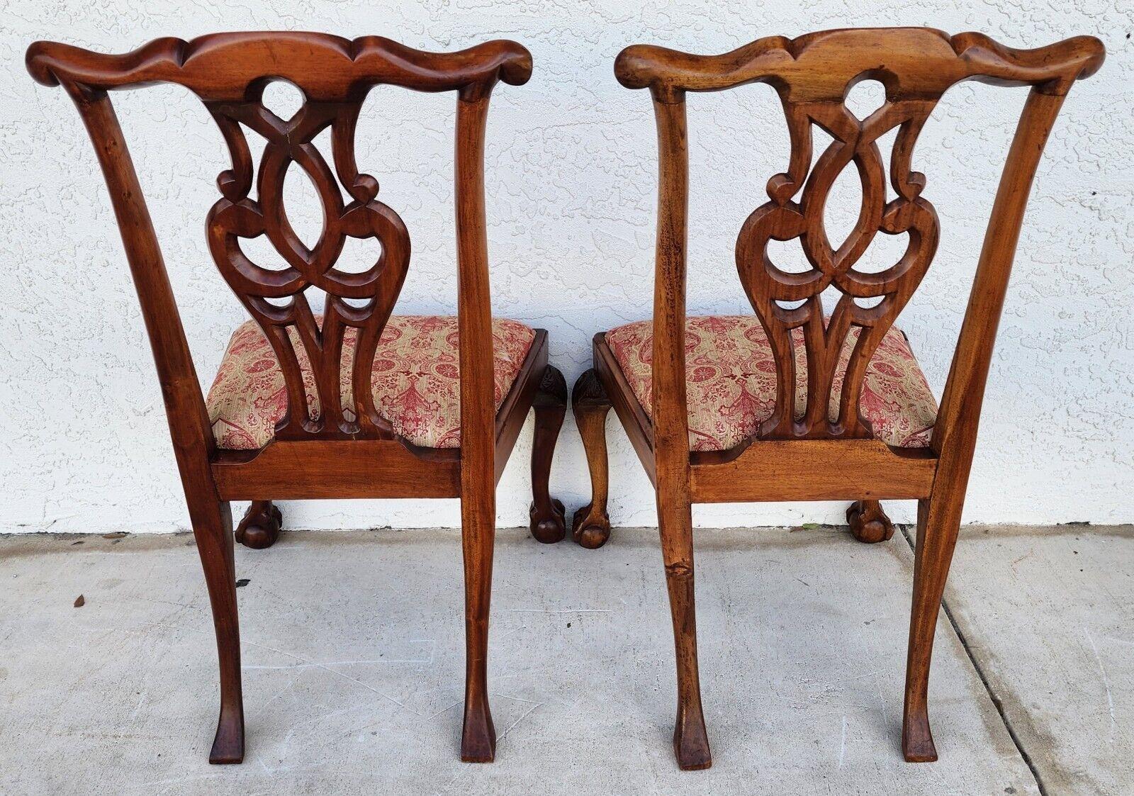 Antique Chippendale Dining Chairs Owl Mahogany - Set of 4 For Sale 8