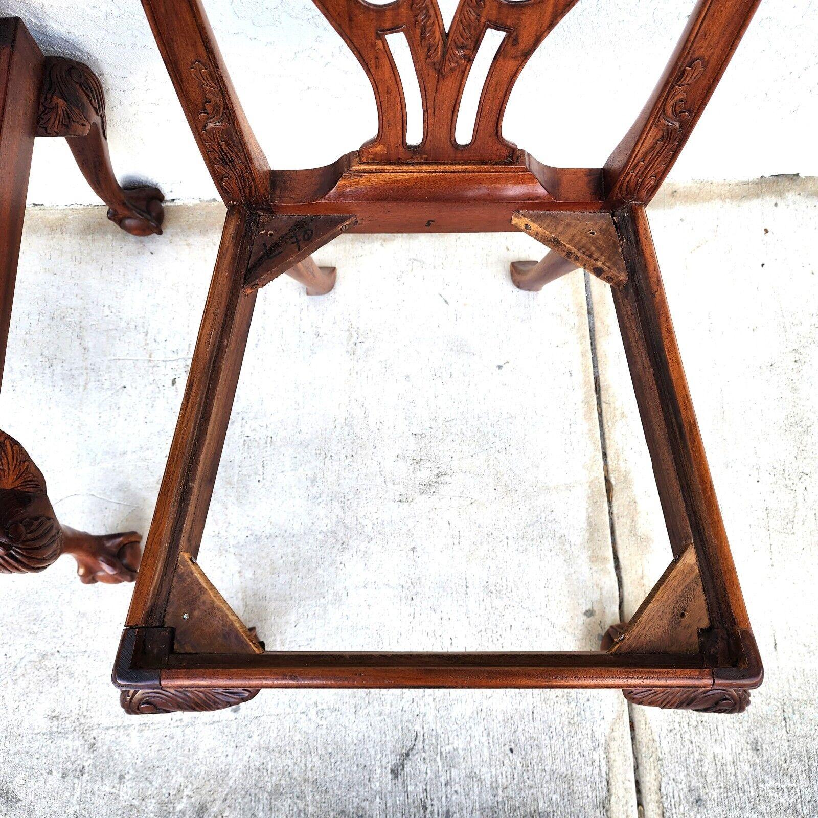 Antique Chippendale Dining Chairs Owl Mahogany - Set of 4 For Sale 10