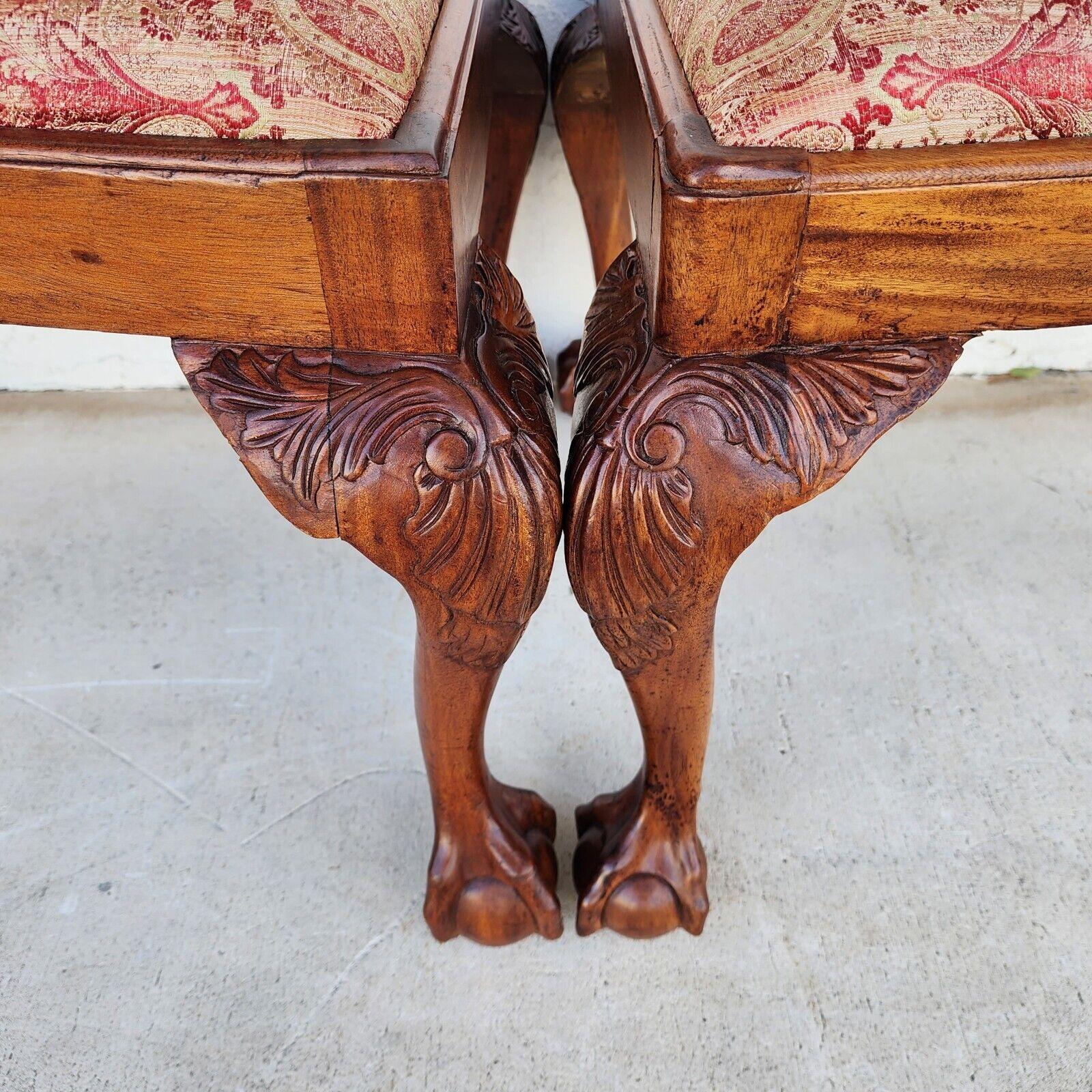 Antique Chippendale Dining Chairs Owl Mahogany - Set of 4 In Good Condition For Sale In Lake Worth, FL
