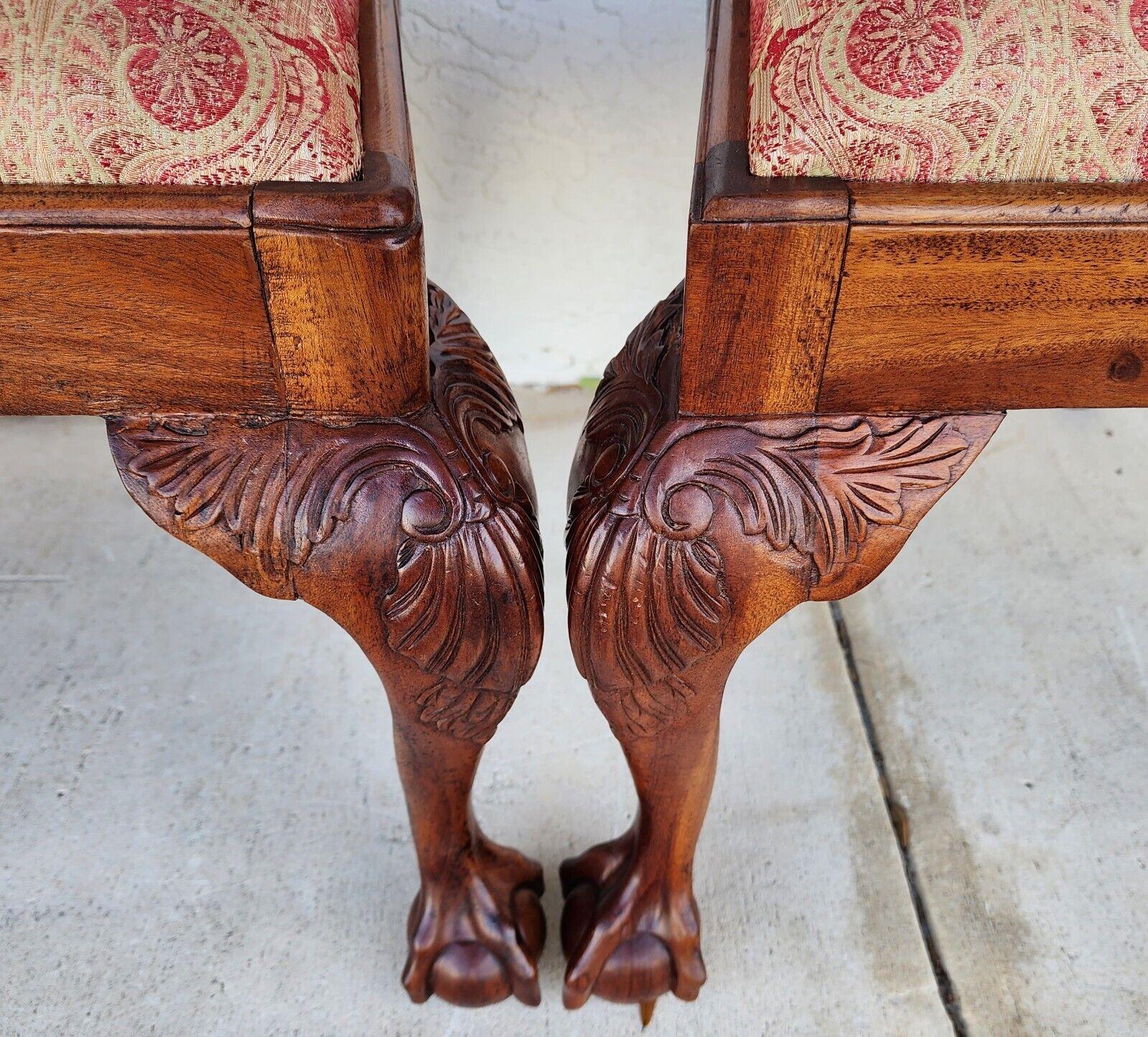 Antique Chippendale Dining Chairs Owl Mahogany - Set of 4 For Sale 2
