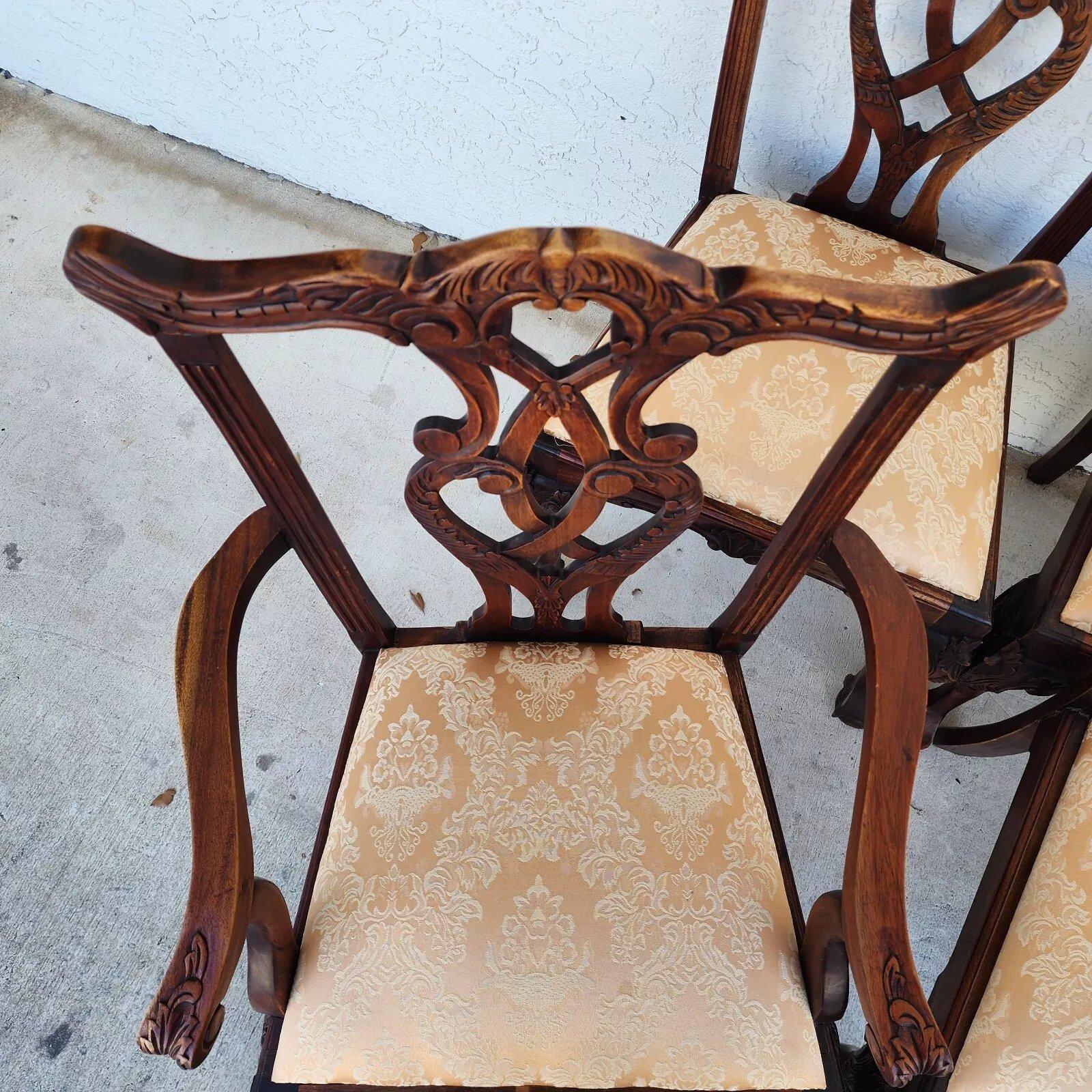 Set di 8 sedie da pranzo antiche Chippendale in vendita 5