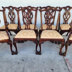 Antique Chippendale Dining Chairs Set of 8