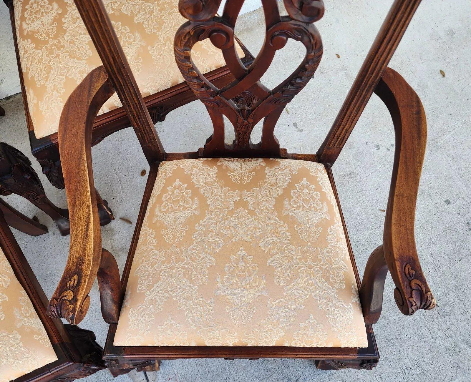 Set di 8 sedie da pranzo antiche Chippendale in vendita 2