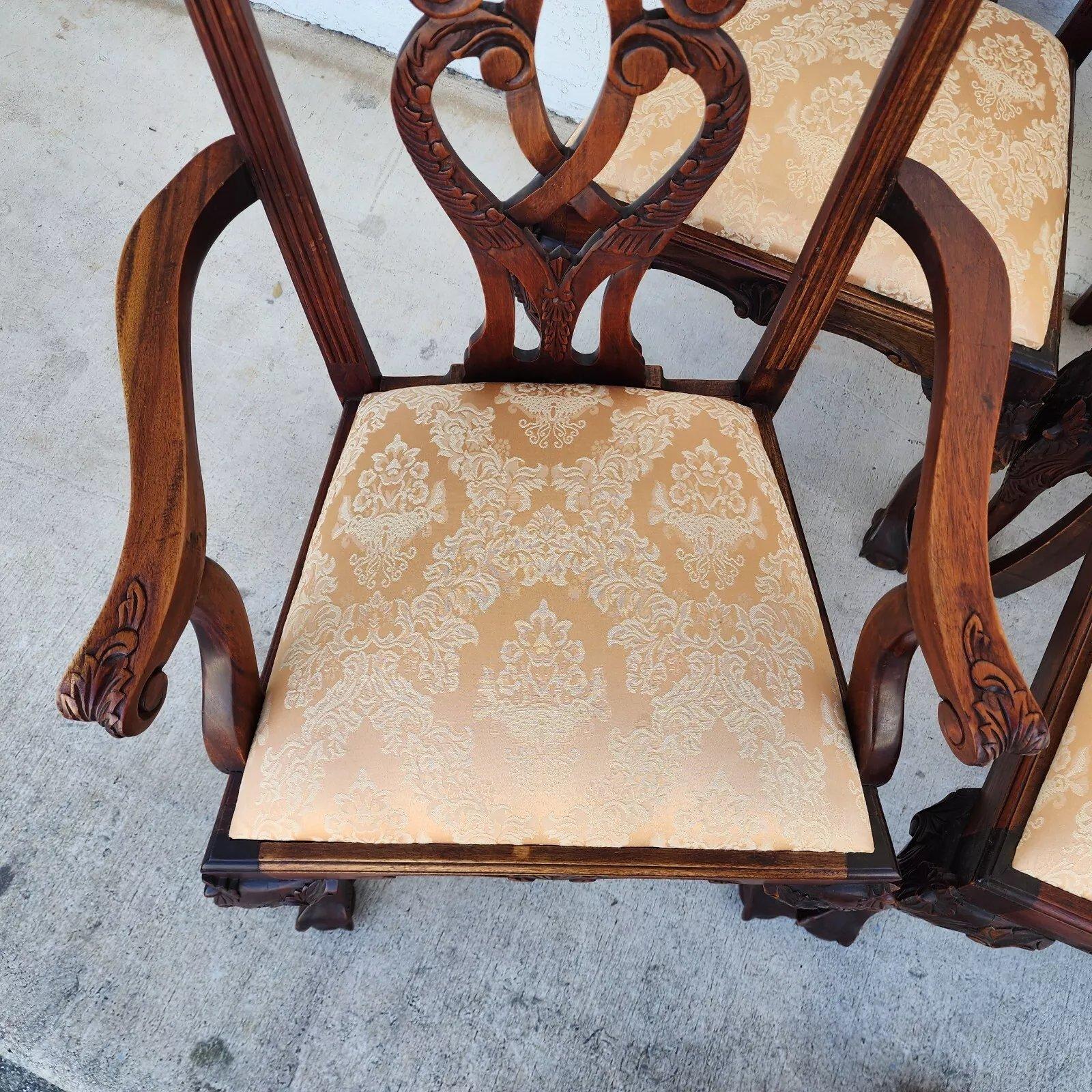 Set di 8 sedie da pranzo antiche Chippendale in vendita 4