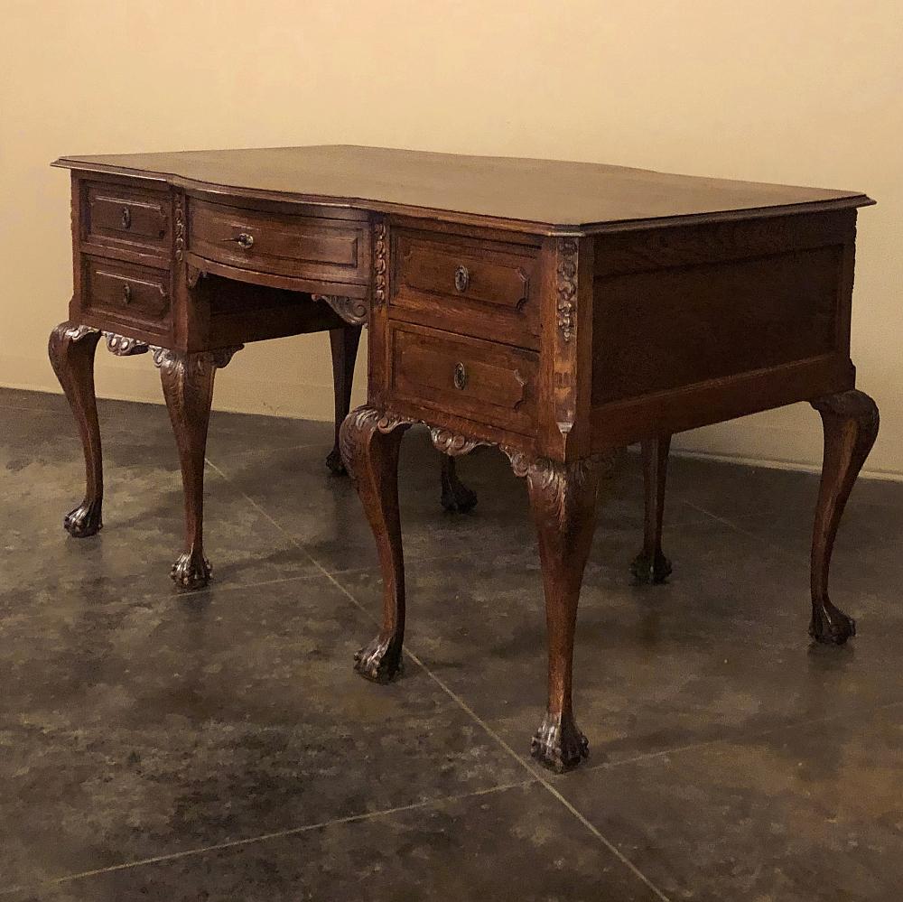 English Antique Chippendale Double Sided Desk