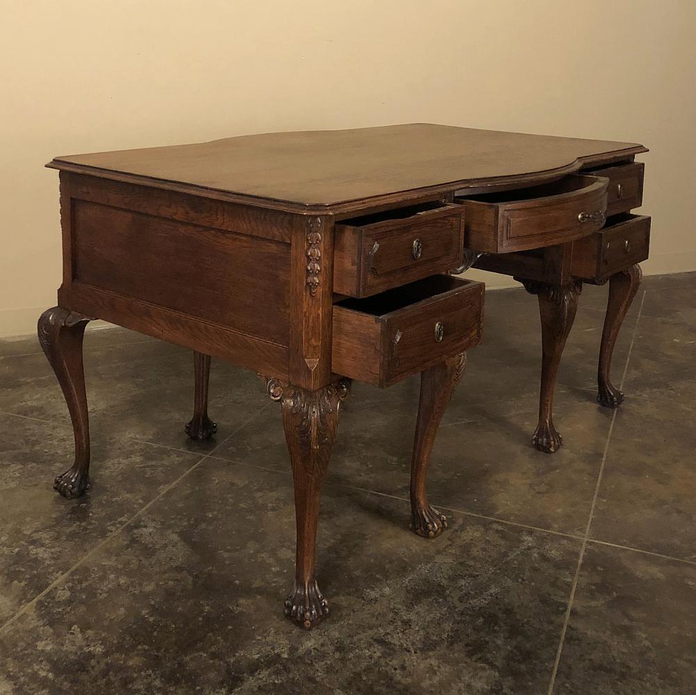 Oak Antique Chippendale Double Sided Desk