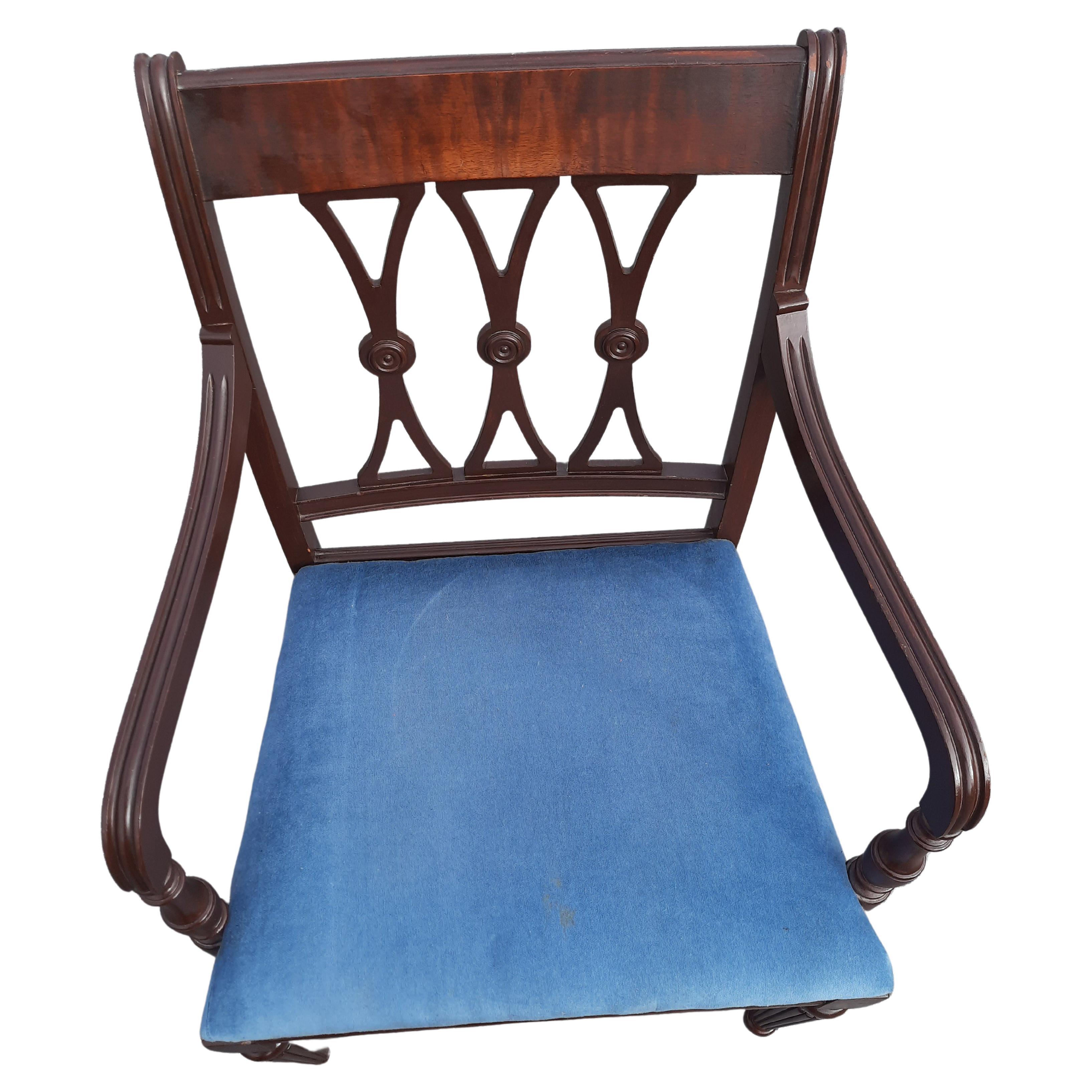 Woodwork Antique Chippendale Mahogany Armchair, Circa 1930s For Sale