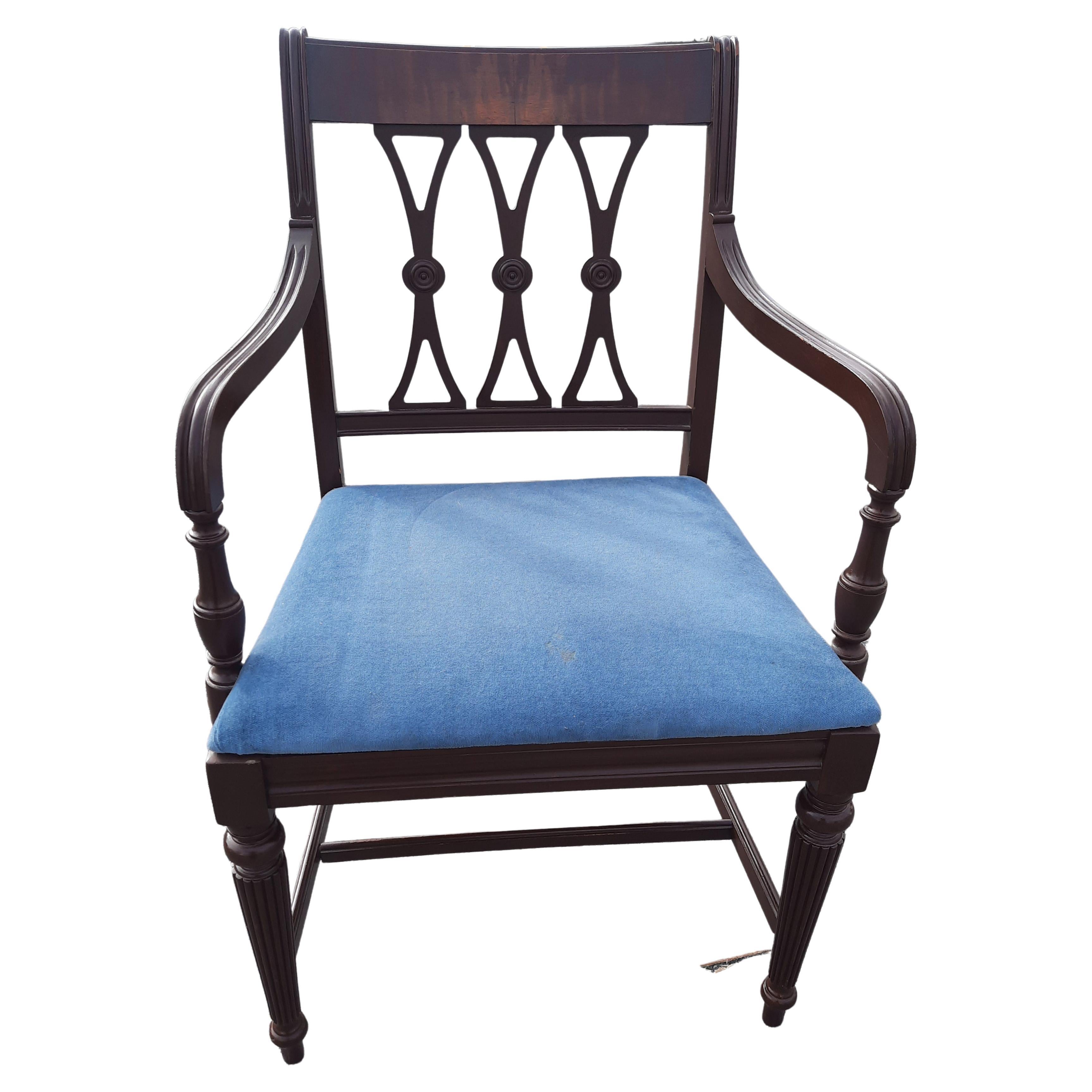 Antique Chippendale Mahogany Armchair, Circa 1930s
