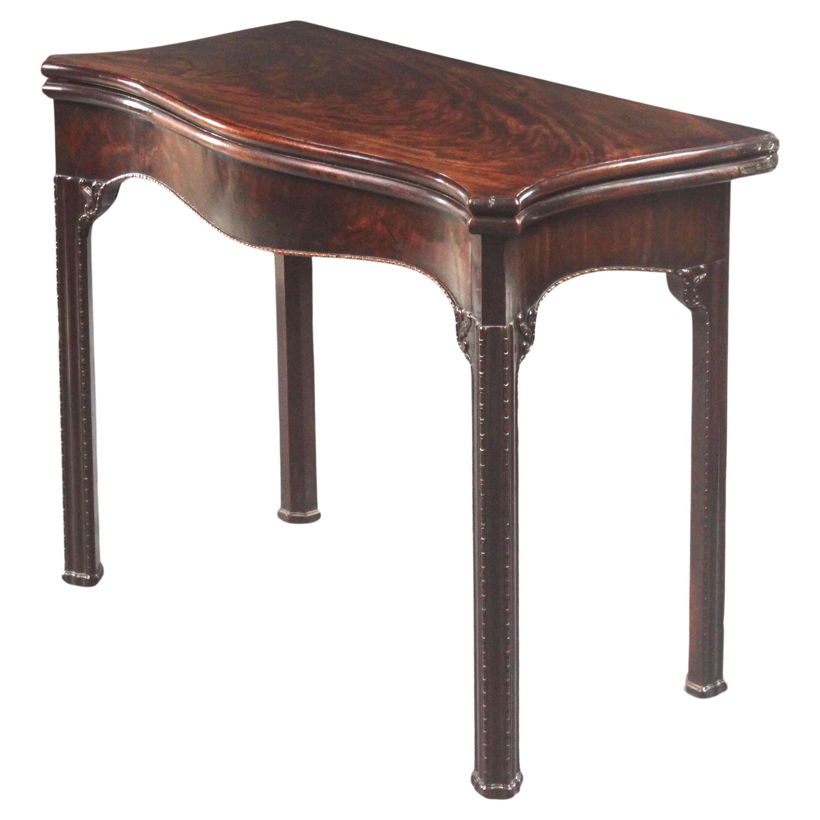 Antique Chippendale Mahogany Card Table For Sale
