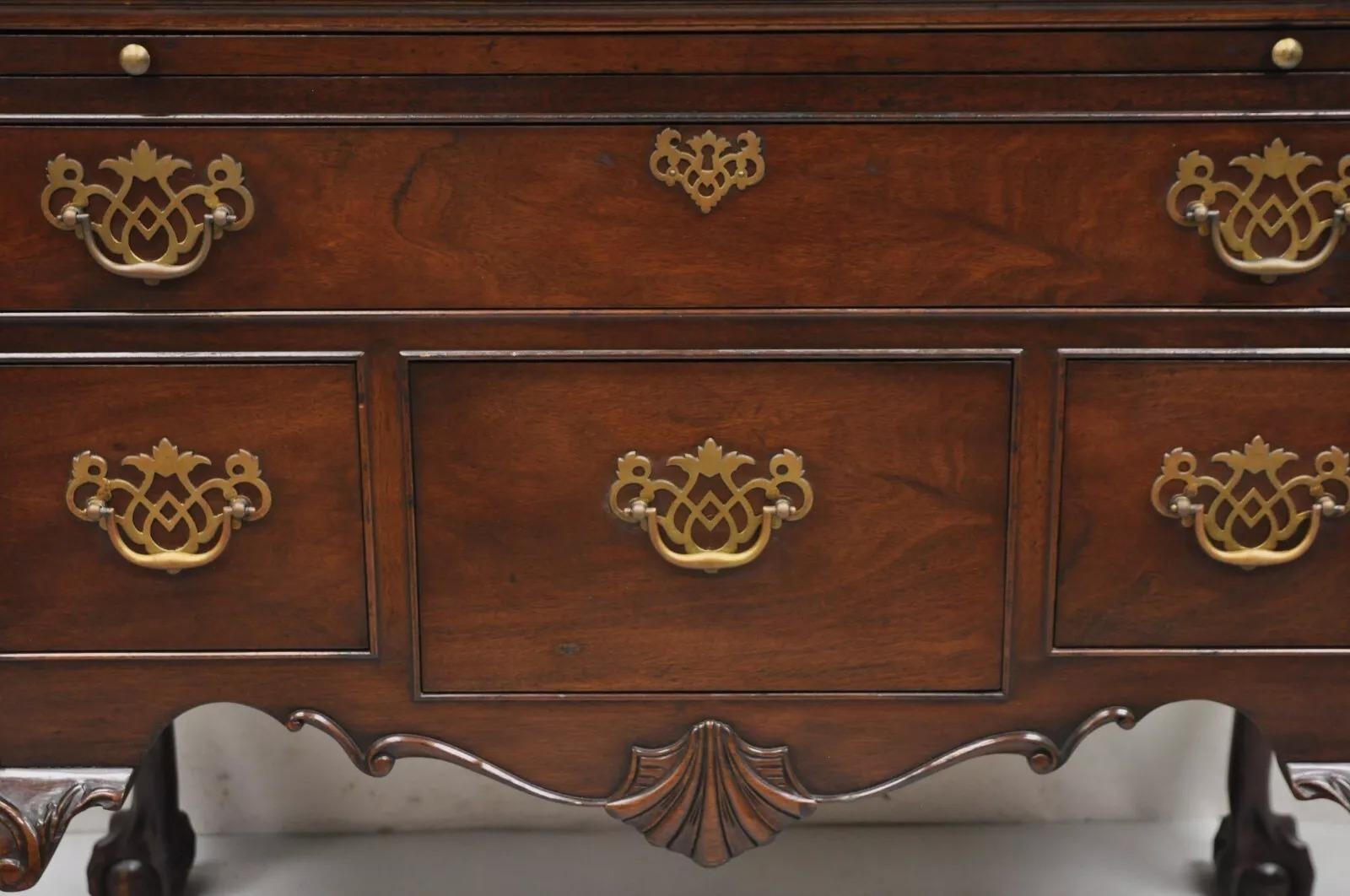 Antique Chippendale Mahogany Carved Ball and Claw Highboy Tall Chest Dresser 6