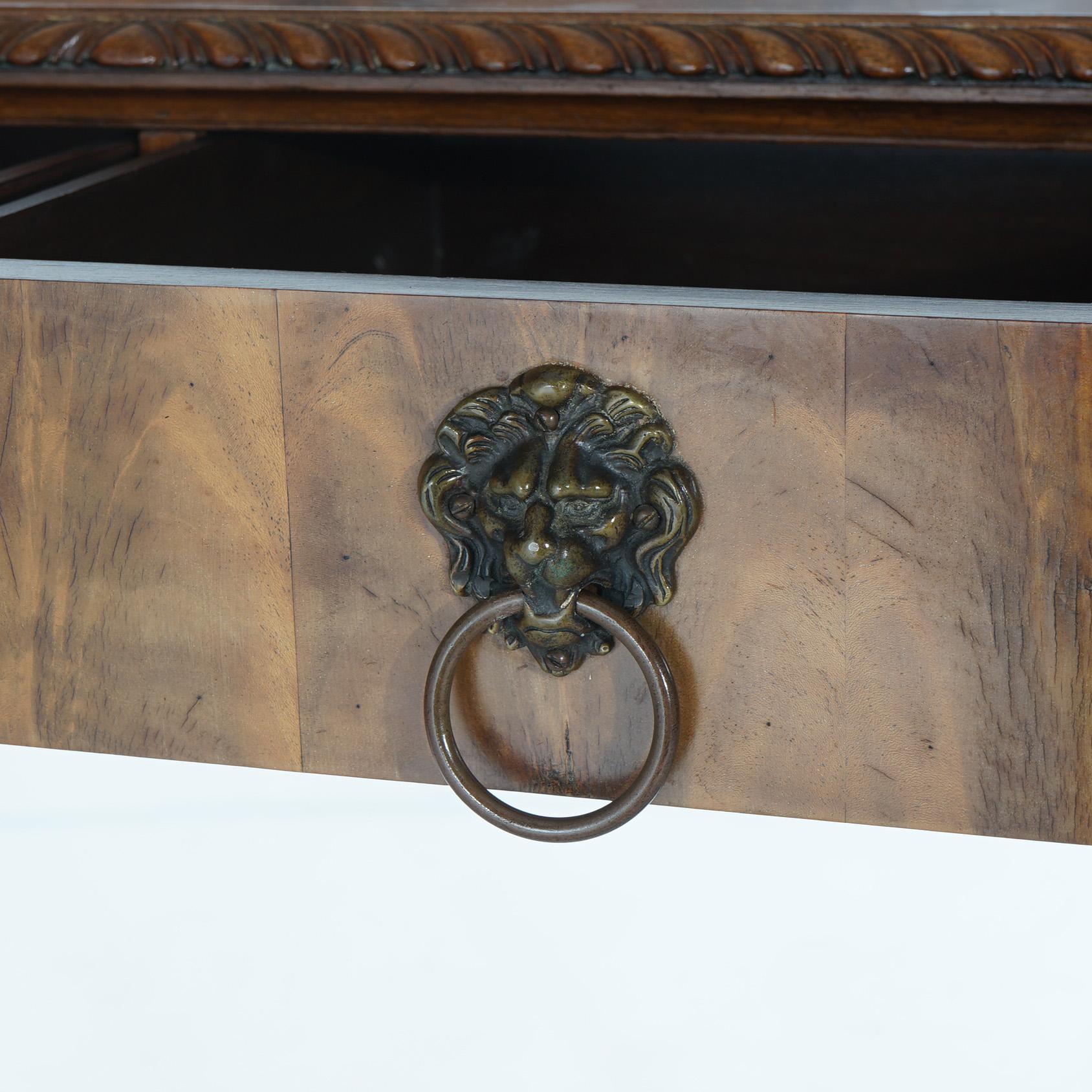 Antique Chippendale Mahogany Clawfoot Console Table with Gadrooned Edge c1920 7