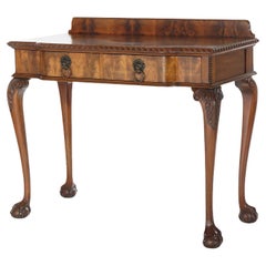Antique Chippendale Mahogany Clawfoot Console Table with Gadrooned Edge c1920
