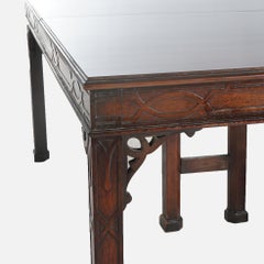 Antique Chippendale Mahogany Extension Dining Table & Three Leaves C1930