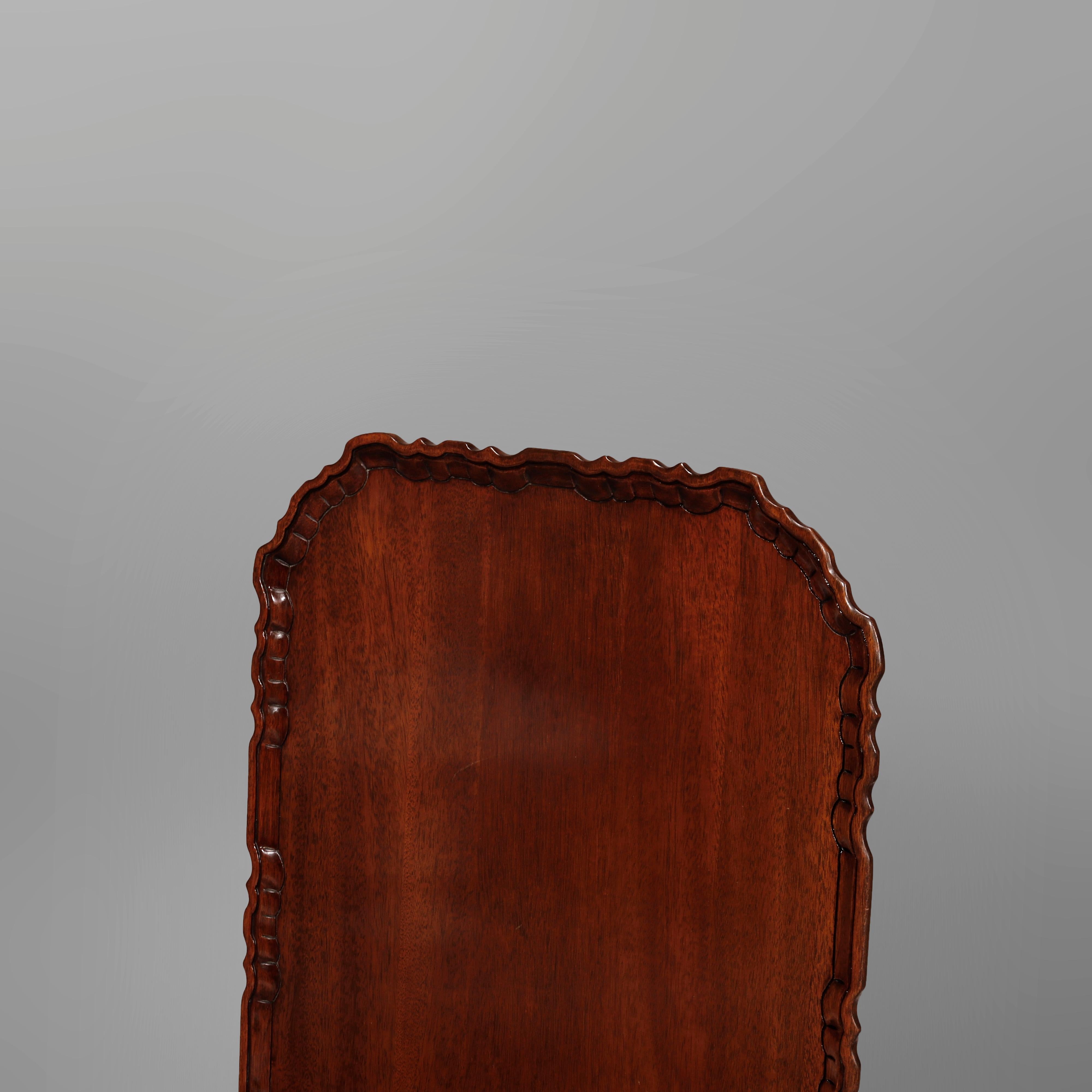 Antique Chippendale Mahogany Tilt-Top Table Circa 1930 For Sale 5