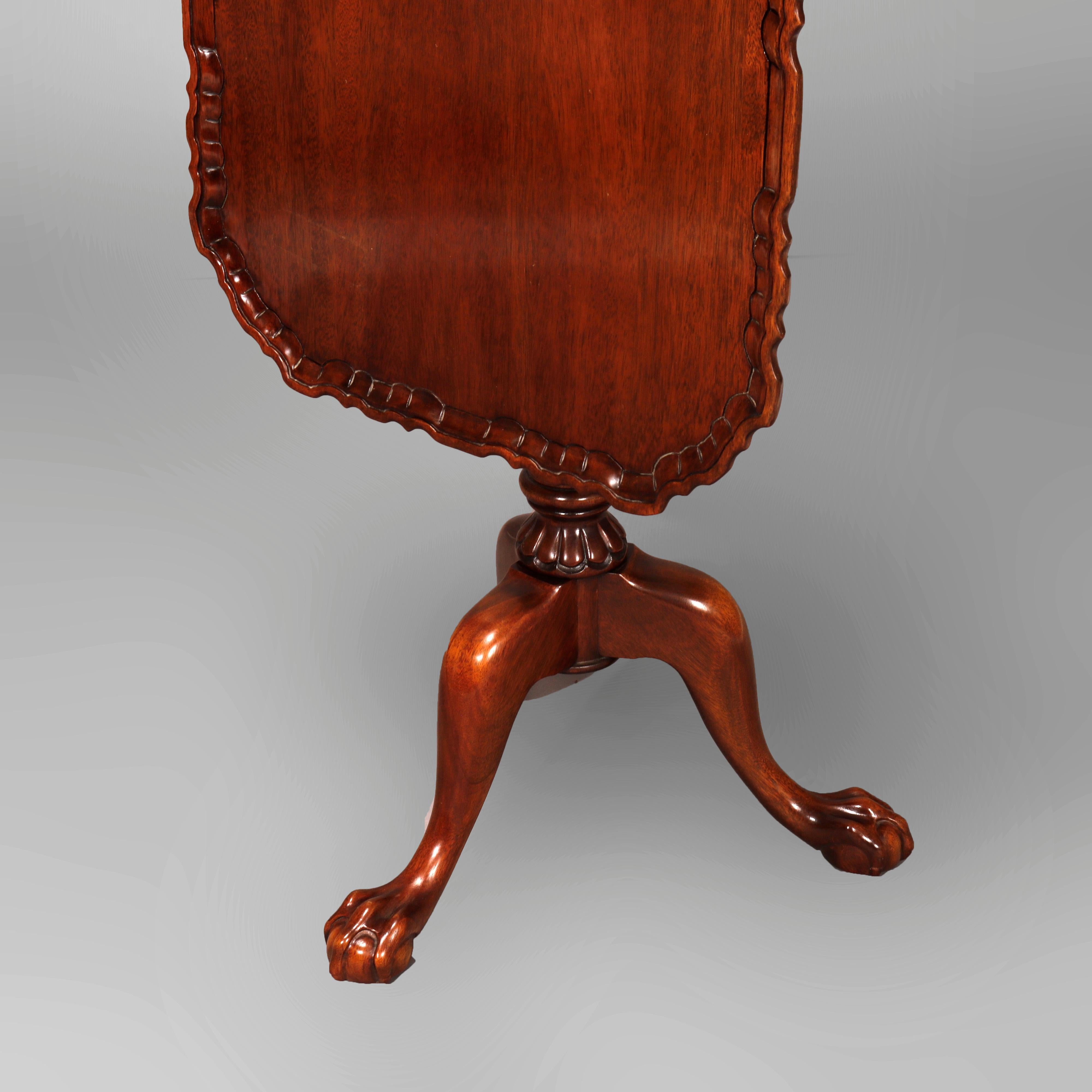 Antique Chippendale Mahogany Tilt-Top Table Circa 1930 For Sale 6