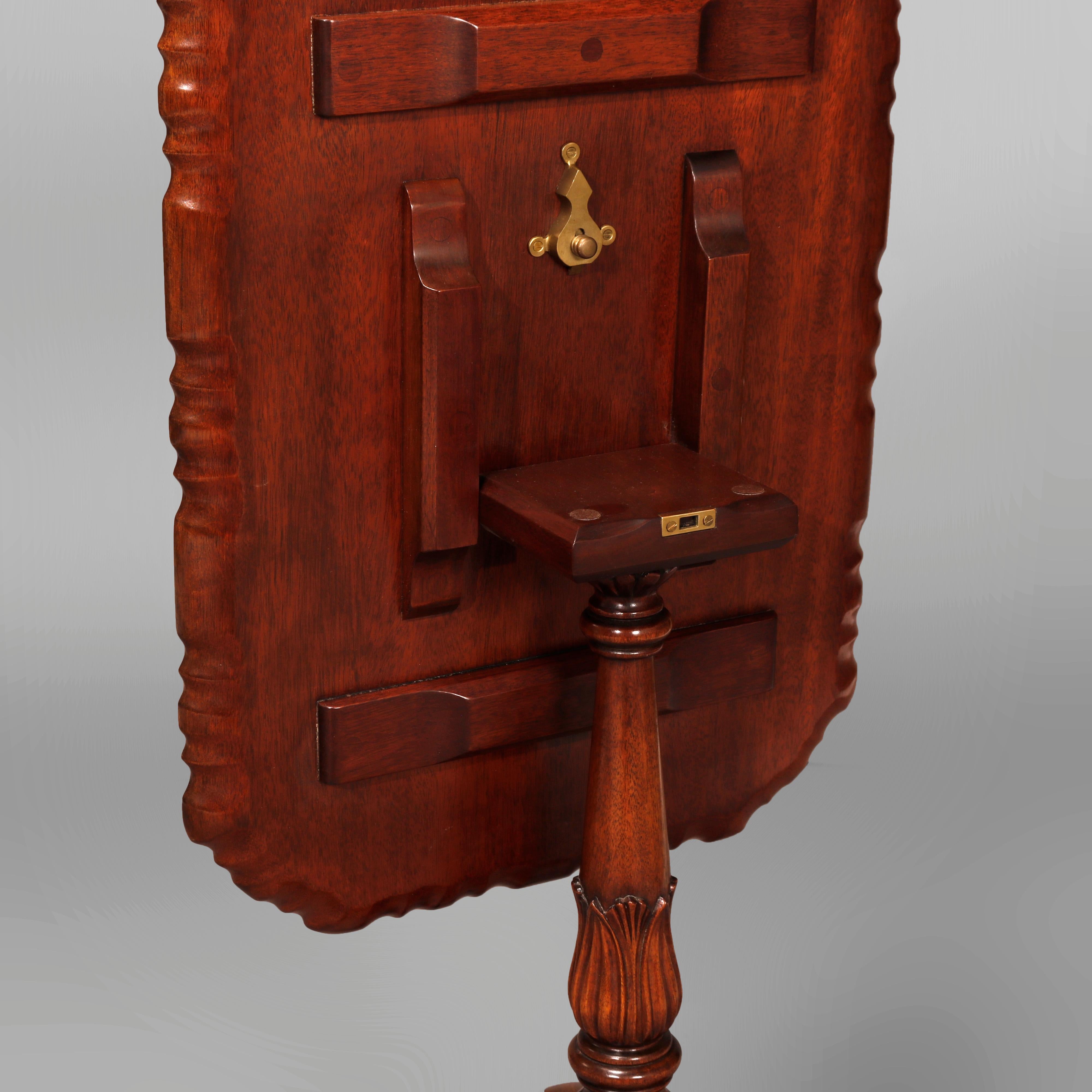 Antique Chippendale Mahogany Tilt-Top Table Circa 1930 For Sale 8