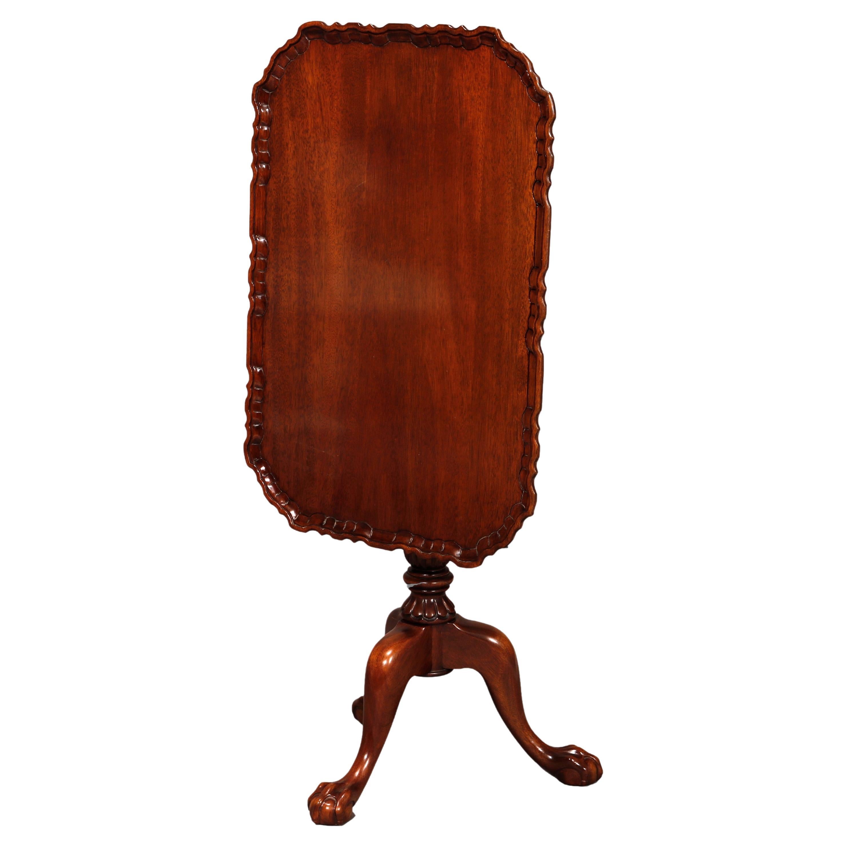 Antique Chippendale Mahogany Tilt-Top Table Circa 1930 For Sale