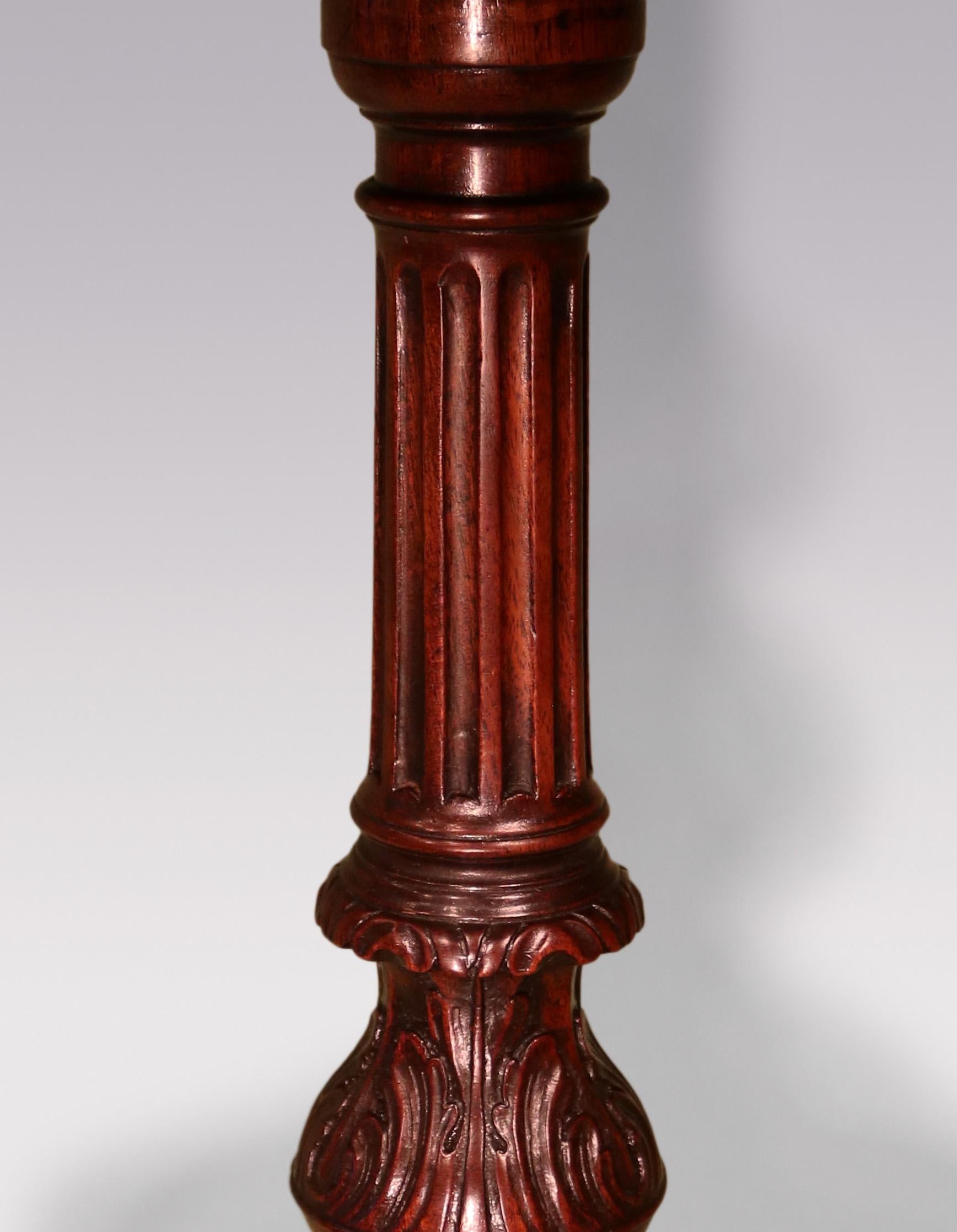 English Antique Chippendale period carved mahogany kettle stand For Sale