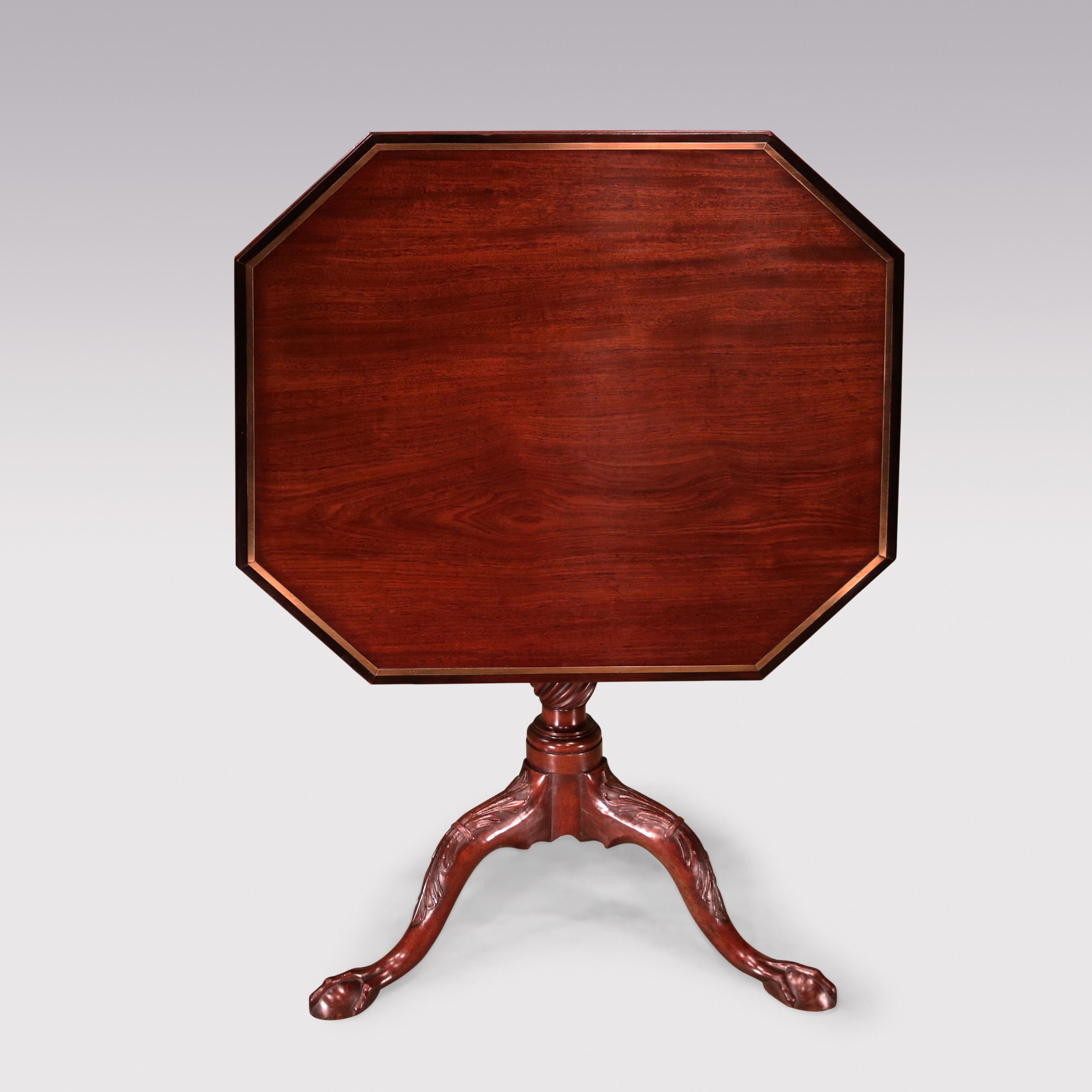 Antique Chippendale period mahogany octagonal table In Good Condition For Sale In London, GB