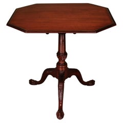 Antique Chippendale period mahogany octagonal table