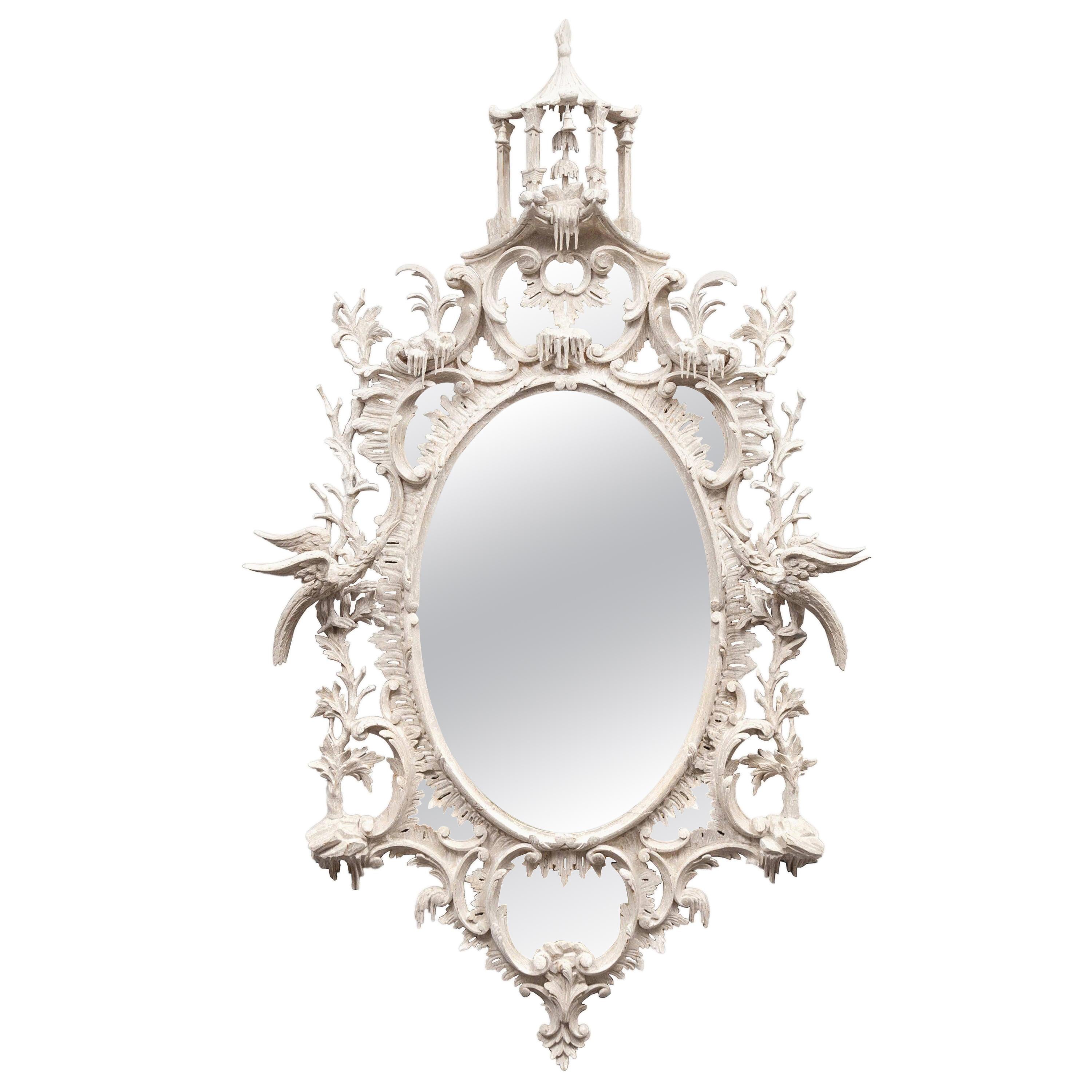 Miroir ancien d'époque Chippendale