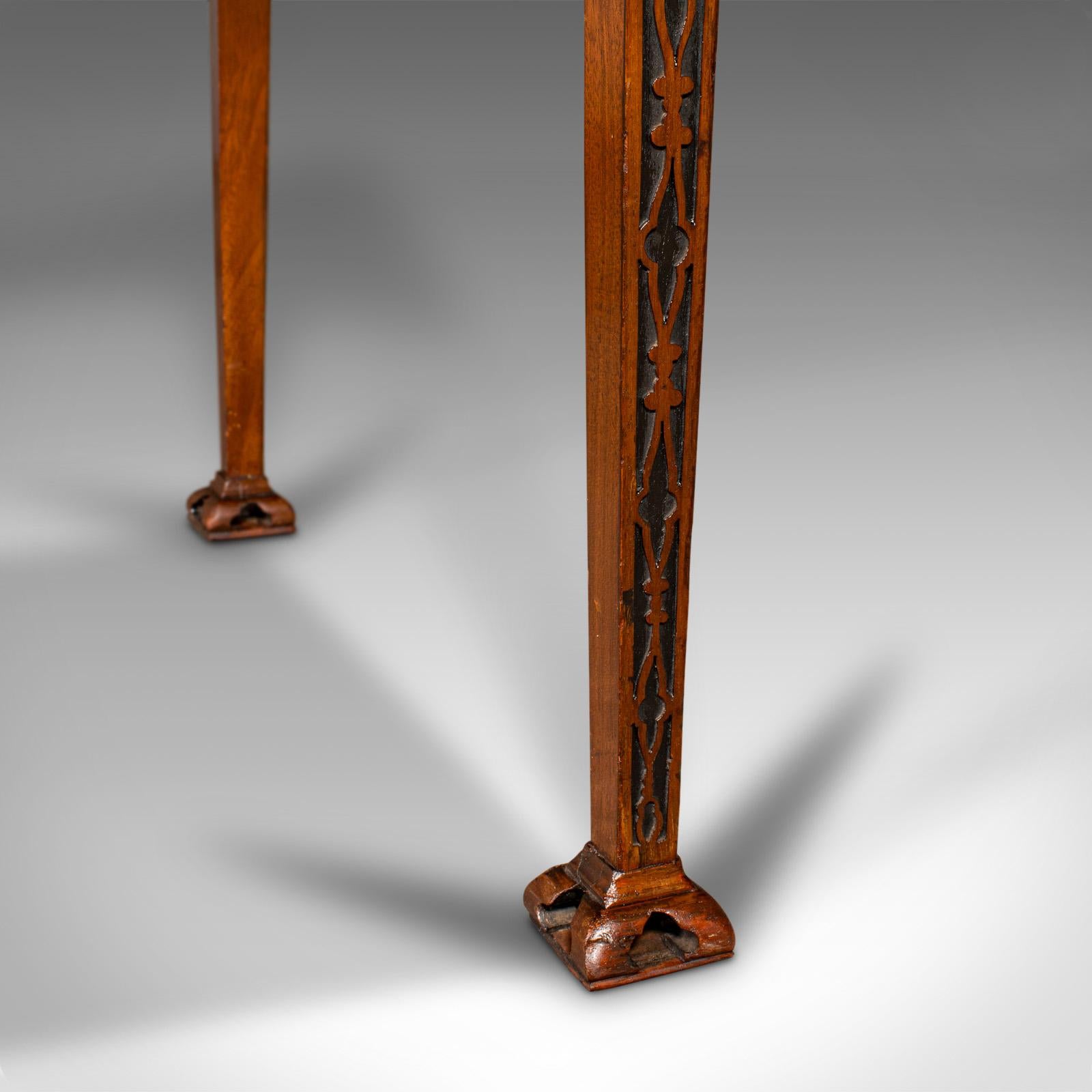 Antique Chippendale Revival Table, English, Console, Writing, Hall, Edwardian For Sale 2