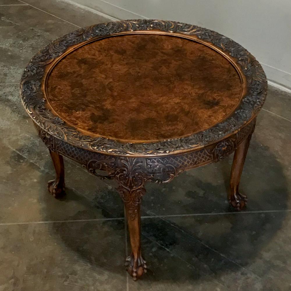 English Antique Chippendale Round End Table For Sale