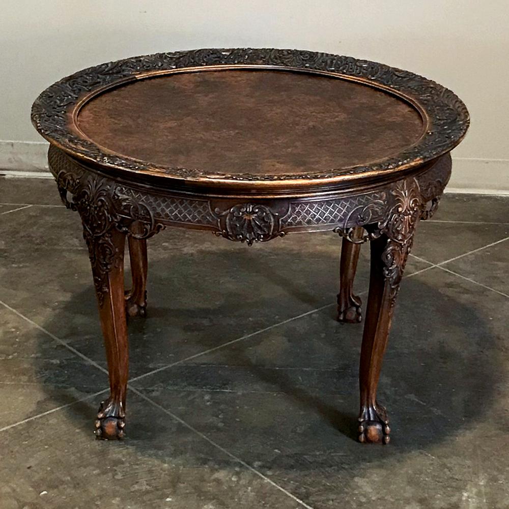 Hand-Crafted Antique Chippendale Round End Table For Sale