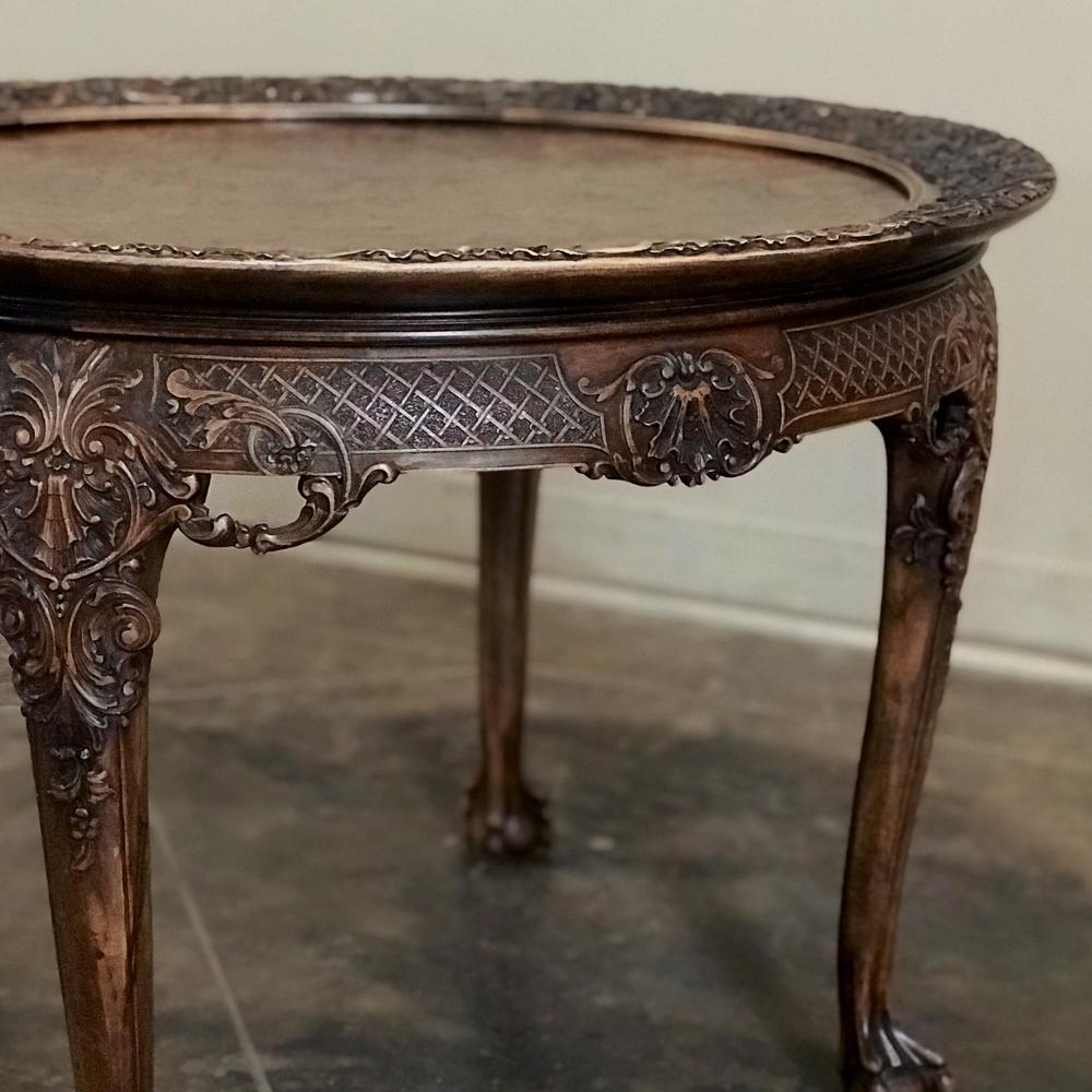 Antique Chippendale Round End Table In Good Condition For Sale In Dallas, TX