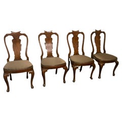 Antique Chippendale Style Chairs, 1800s, Set of 4
