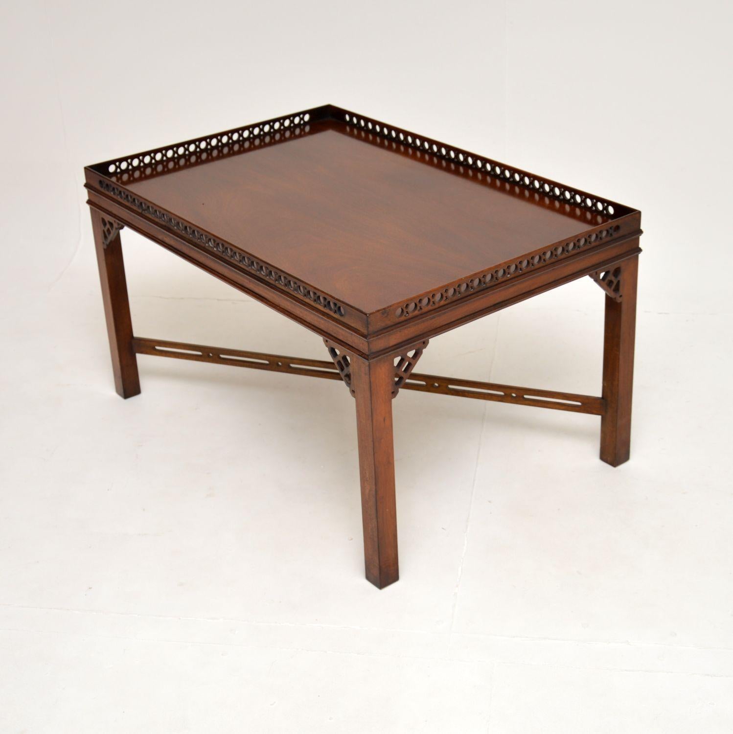 British Antique Chippendale Style Coffee Table For Sale