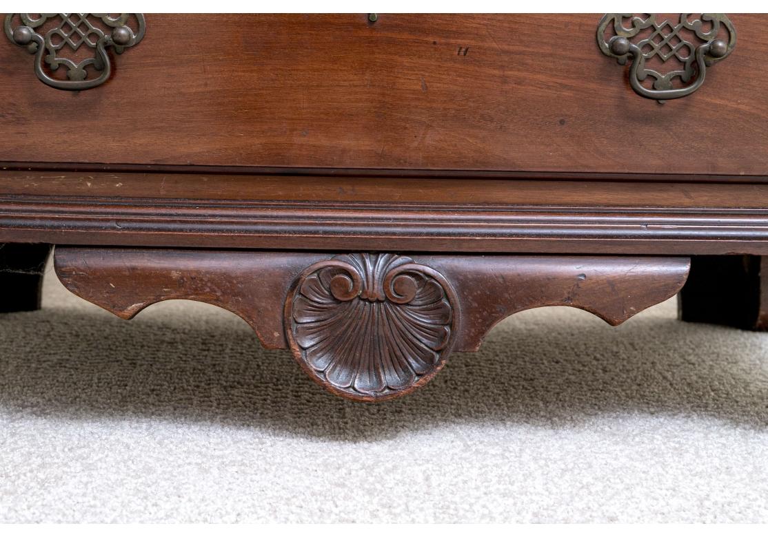 Antique Chippendale Style Drop Front Mahogany Desk for Restoration For Sale 7