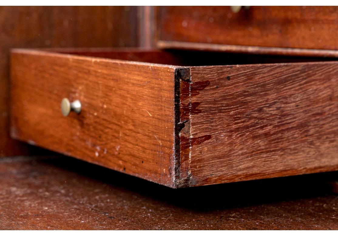 Antique Chippendale Style Drop Front Mahogany Desk for Restoration In Distressed Condition For Sale In Bridgeport, CT