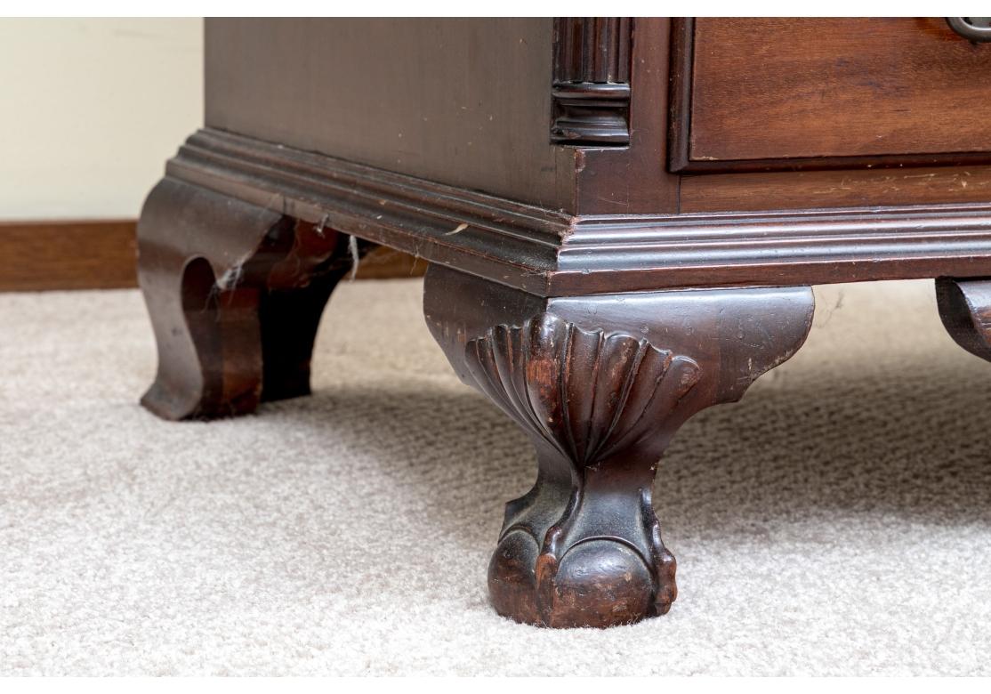 Antique Chippendale Style Drop Front Mahogany Desk for Restoration For Sale 5