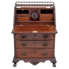 Antique Chippendale Style Drop Front Mahogany Desk for Restoration