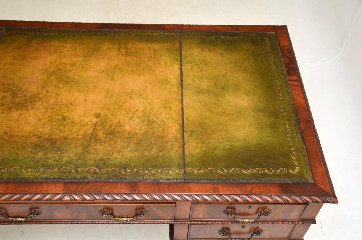 Antique Chippendale Style Leather Top Desk For Sale 4