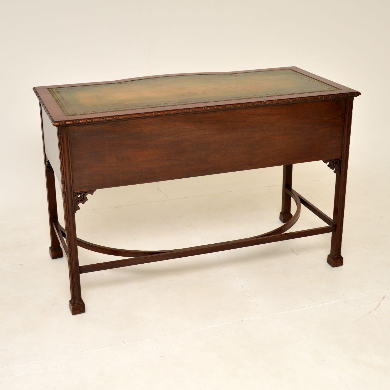 Antique Chippendale Style Leather Top Desk 1