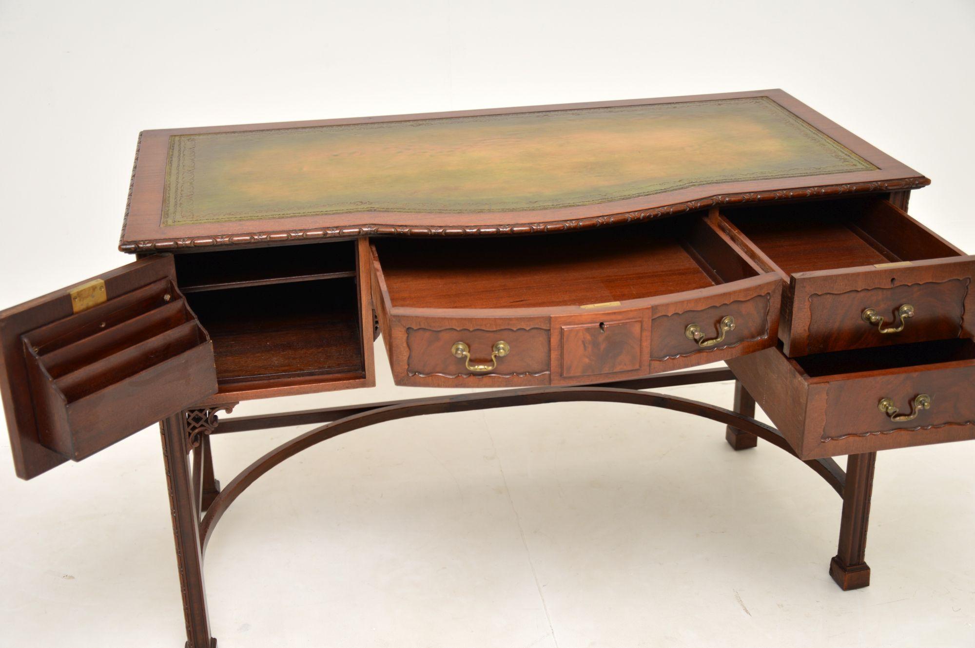 Antique Chippendale Style Leather Top Desk 2