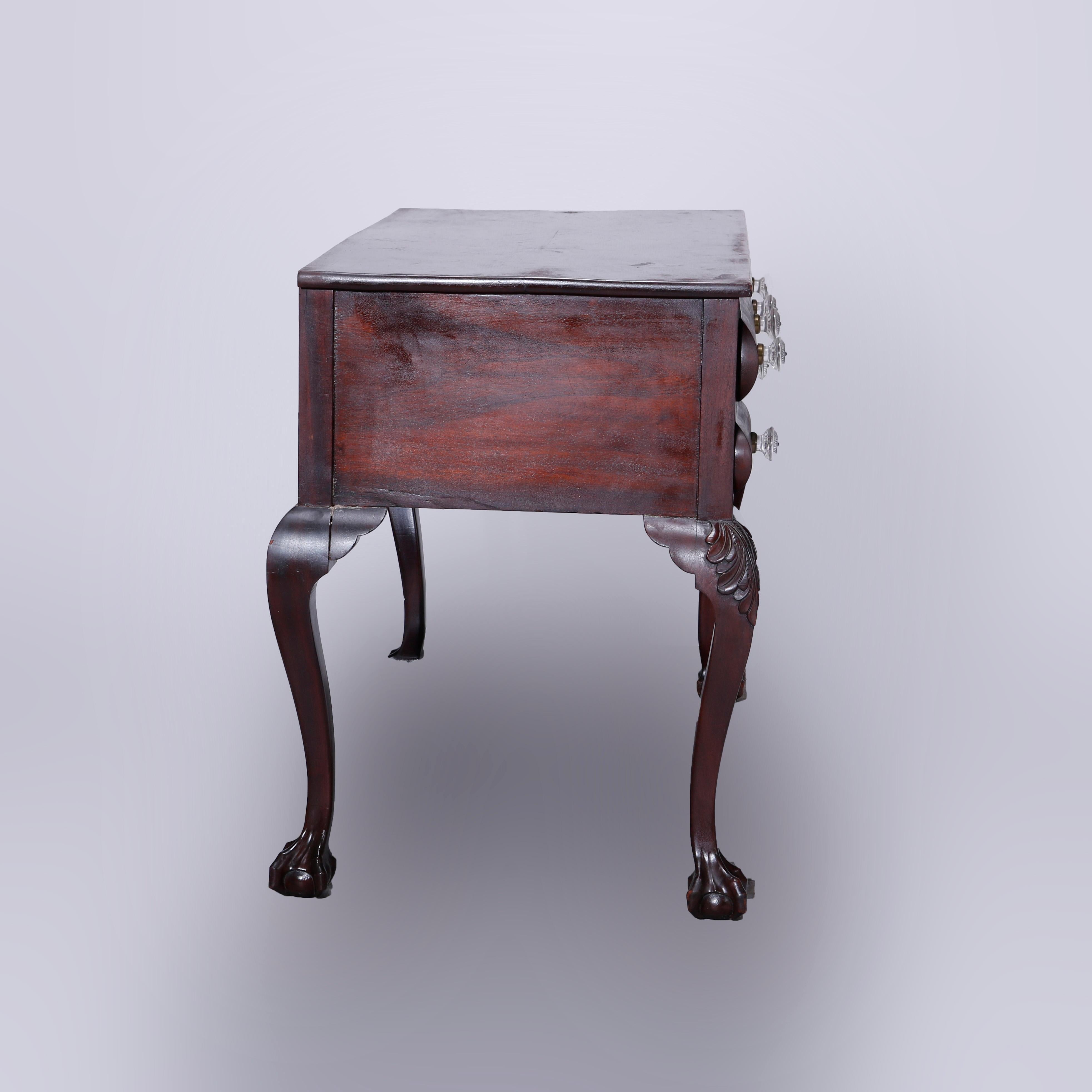 Antique Chippendale Style Mahogany Clawfoot Writing Desk, c1900 3