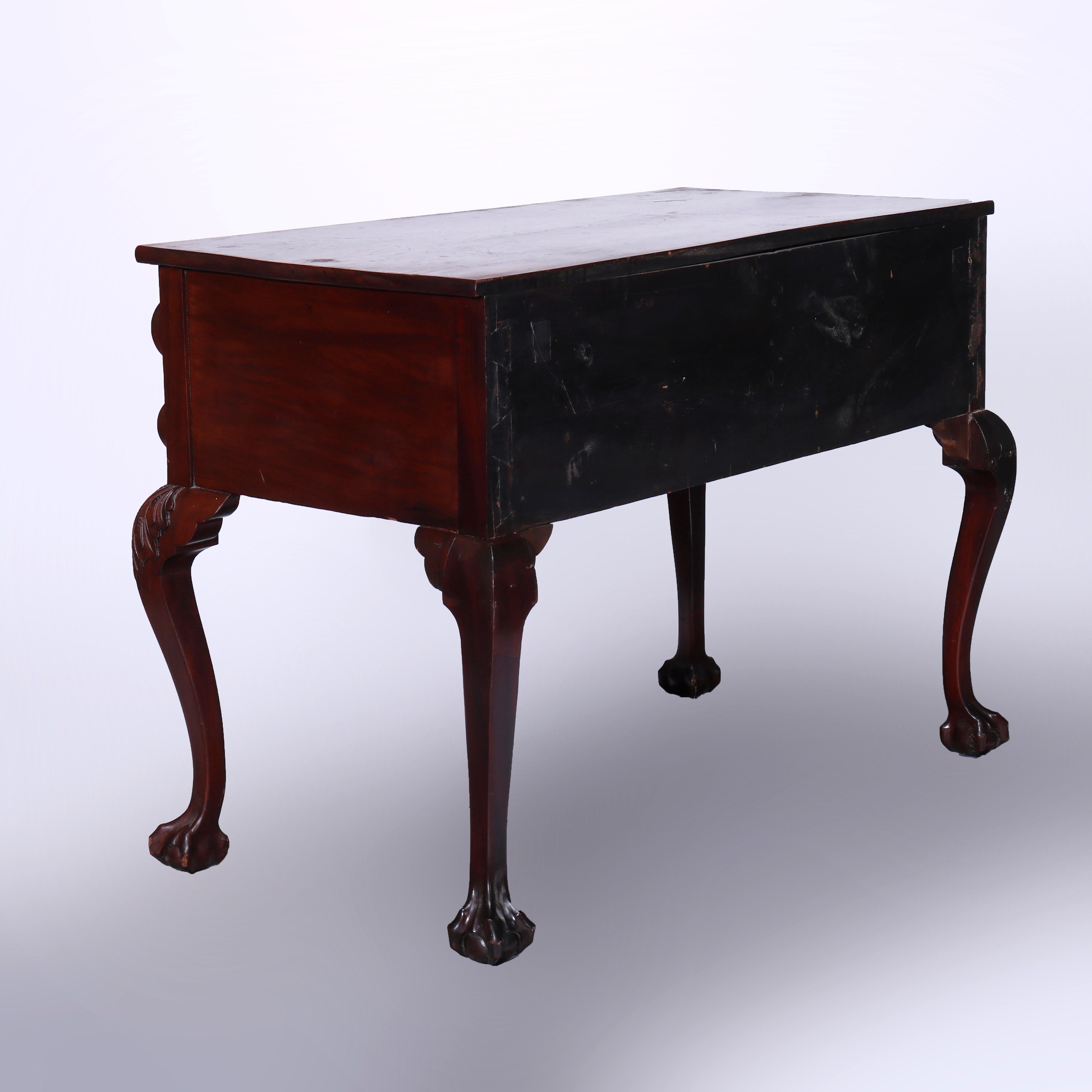 Antique Chippendale Style Mahogany Clawfoot Writing Desk, c1900 6