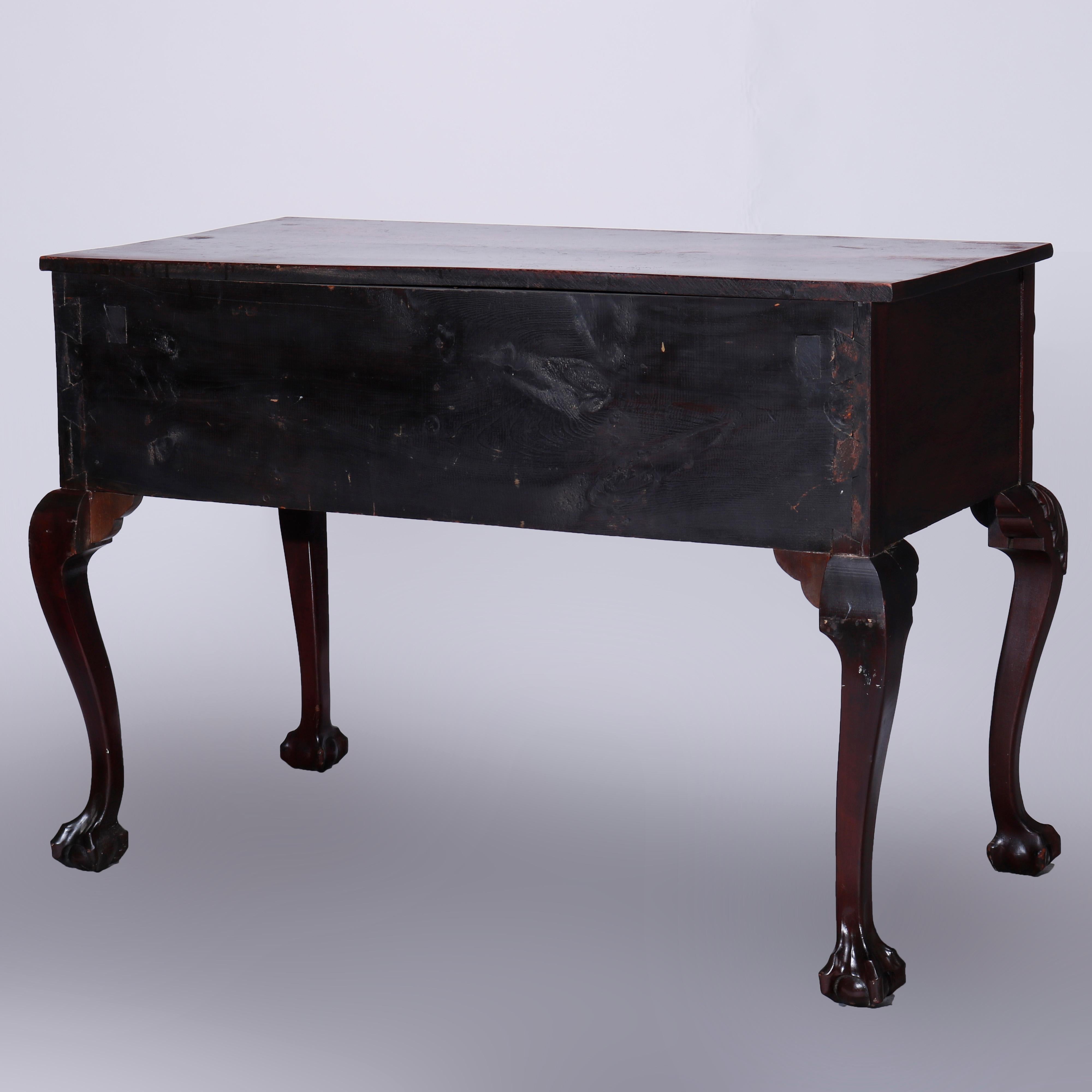 Antique Chippendale Style Mahogany Clawfoot Writing Desk, c1900 7