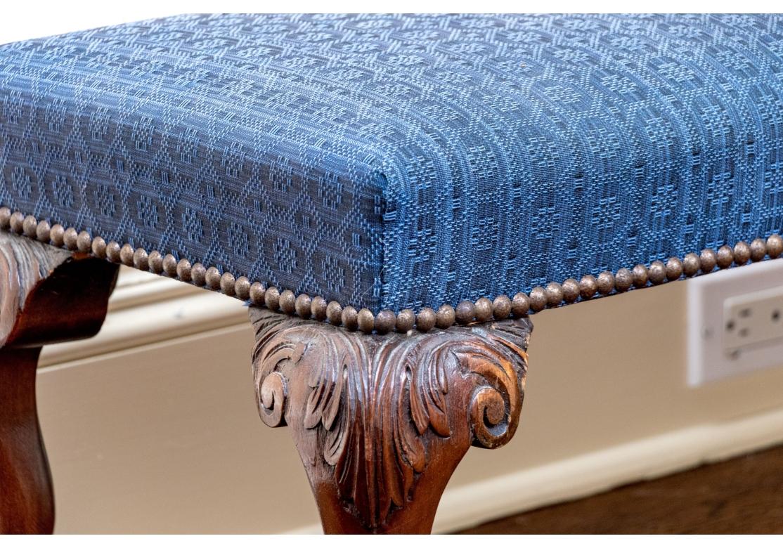 Banc ancien en acajou, style Upholstering, style Chippendale, fait sur mesure en vente 4