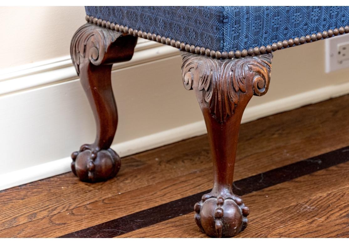 Banc ancien en acajou, style Upholstering, style Chippendale, fait sur mesure en vente 5