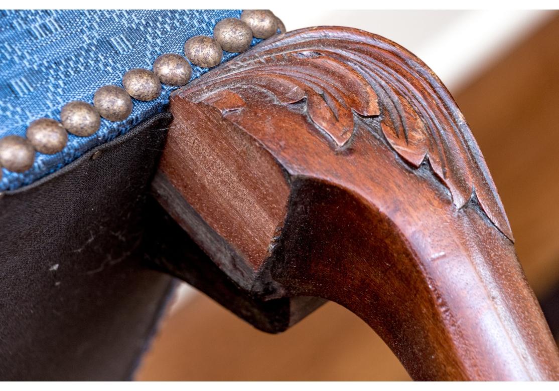 XIXe siècle Banc ancien en acajou, style Upholstering, style Chippendale, fait sur mesure en vente