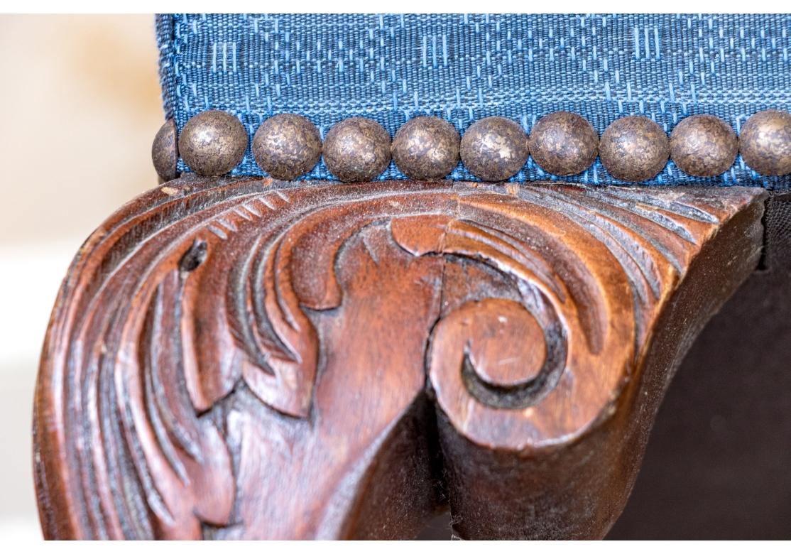 Banc ancien en acajou, style Upholstering, style Chippendale, fait sur mesure en vente 2