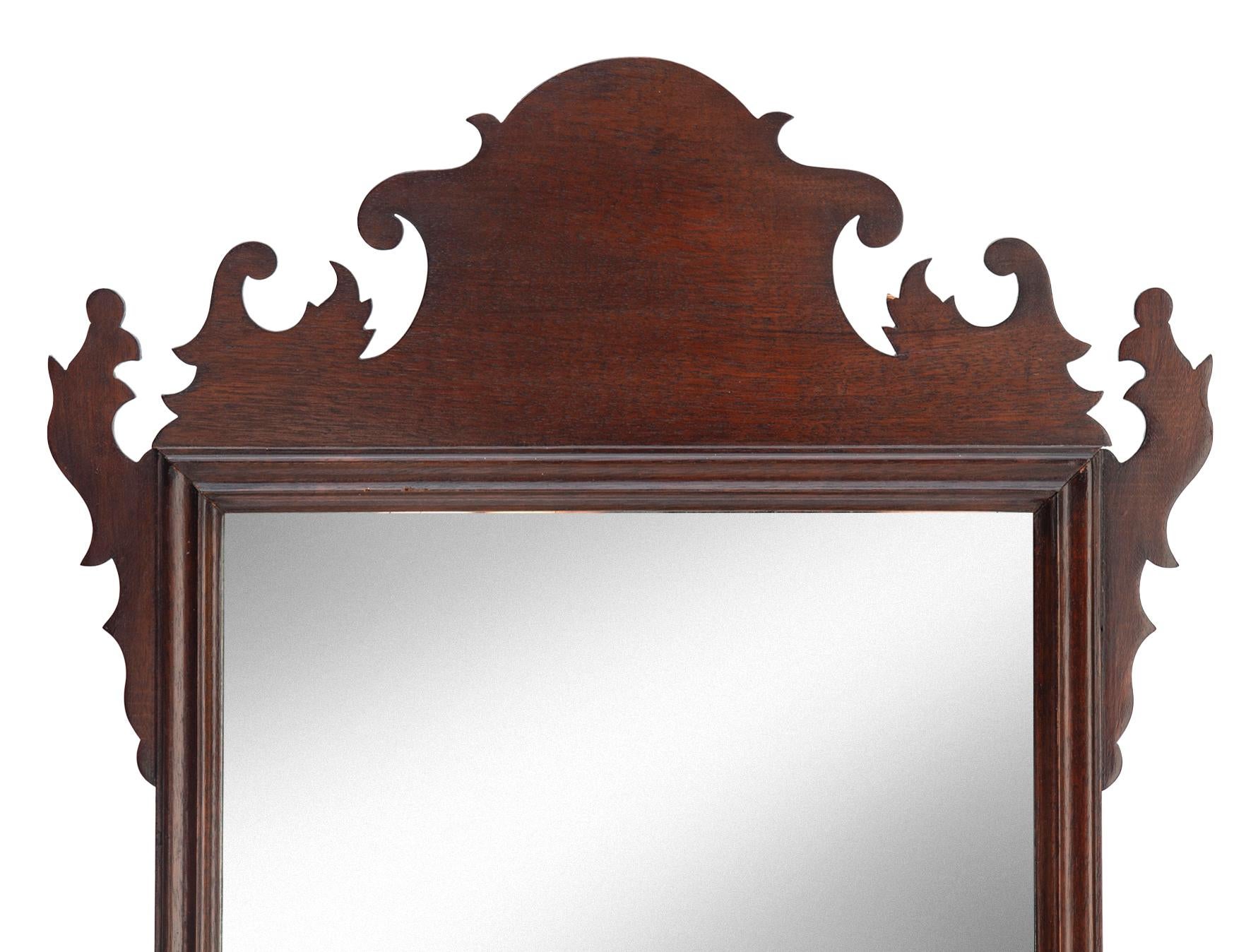 Antique Chippendale Style Mahogany Wall Mirror 1