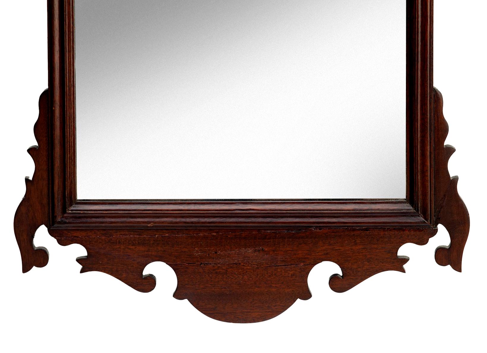 Antique Chippendale Style Mahogany Wall Mirror 2